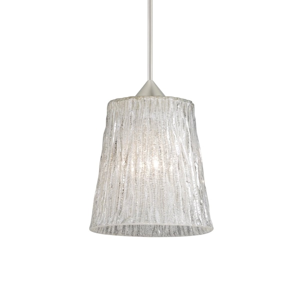 Besa Lighting Nico 4 Cord Pendant, Glitter Stone, Satin Nickel Finish, 1x50W Halogen 1XT-5125GL-SN - main